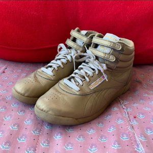 Gold / Bronze Vintage Reebok Freestyle High Top